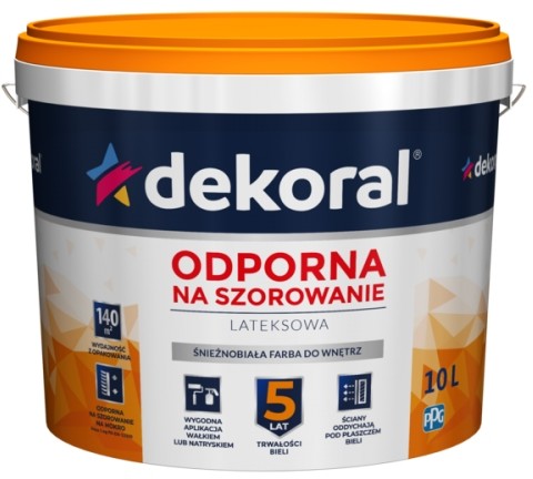 Dekoral Farba lateksowa śnieżnobiała do wnętrz AKRYLIT-W 10l