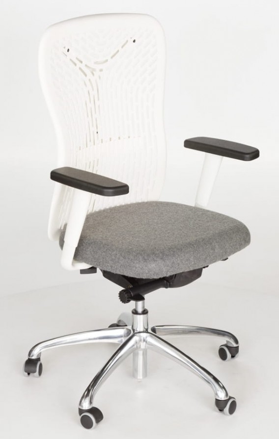 Intarseating Fotel gabinetowy FLEXA z oparciem bez tapicerki podstawa chrom KA-FLEXA-APW-101