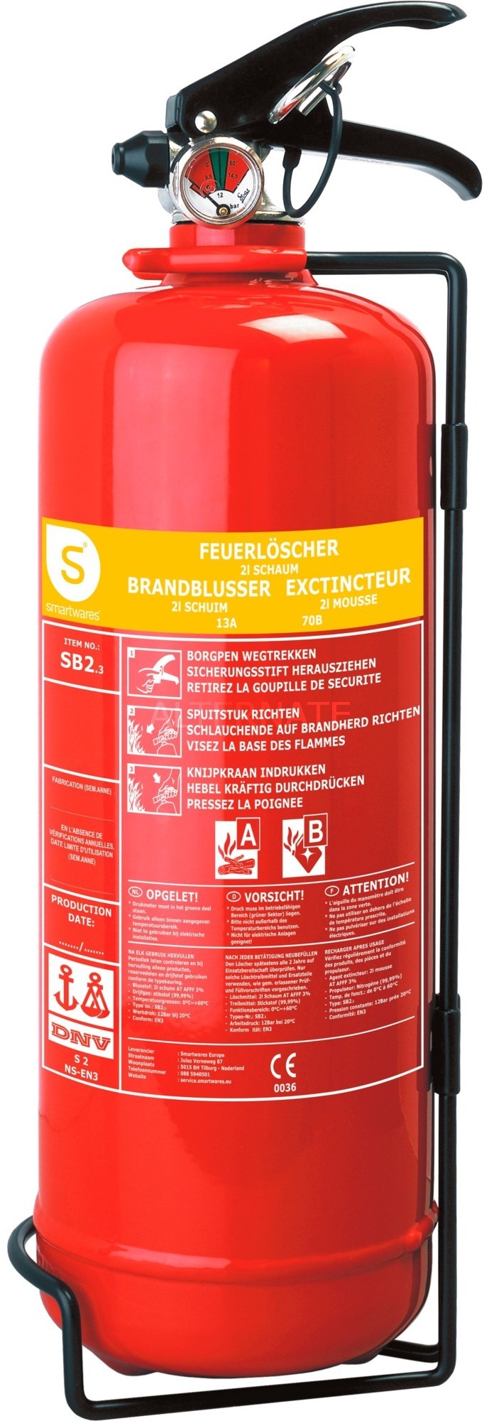 Smartwares SB2 DE/FR/NL Pianka A,B, Fire extinguisher