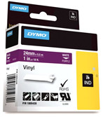Dymo Oryginał RHINO taśma winylowa 24mm biała na fioletowym 1805428