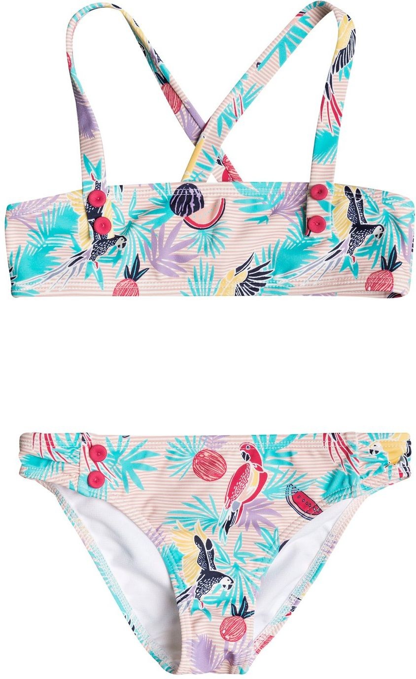 Roxy dwuczęściowy strój kąpielowy dla VINTAGE TROPICAL Tropical Peach Parrots Island MDR6