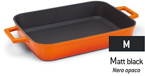 Pentole Agnelli pentole agnelli coghsgt22300 M bicolor grill z 2 uchwytami, żeliwo, 22 x 30 cm COGHSGT22300M