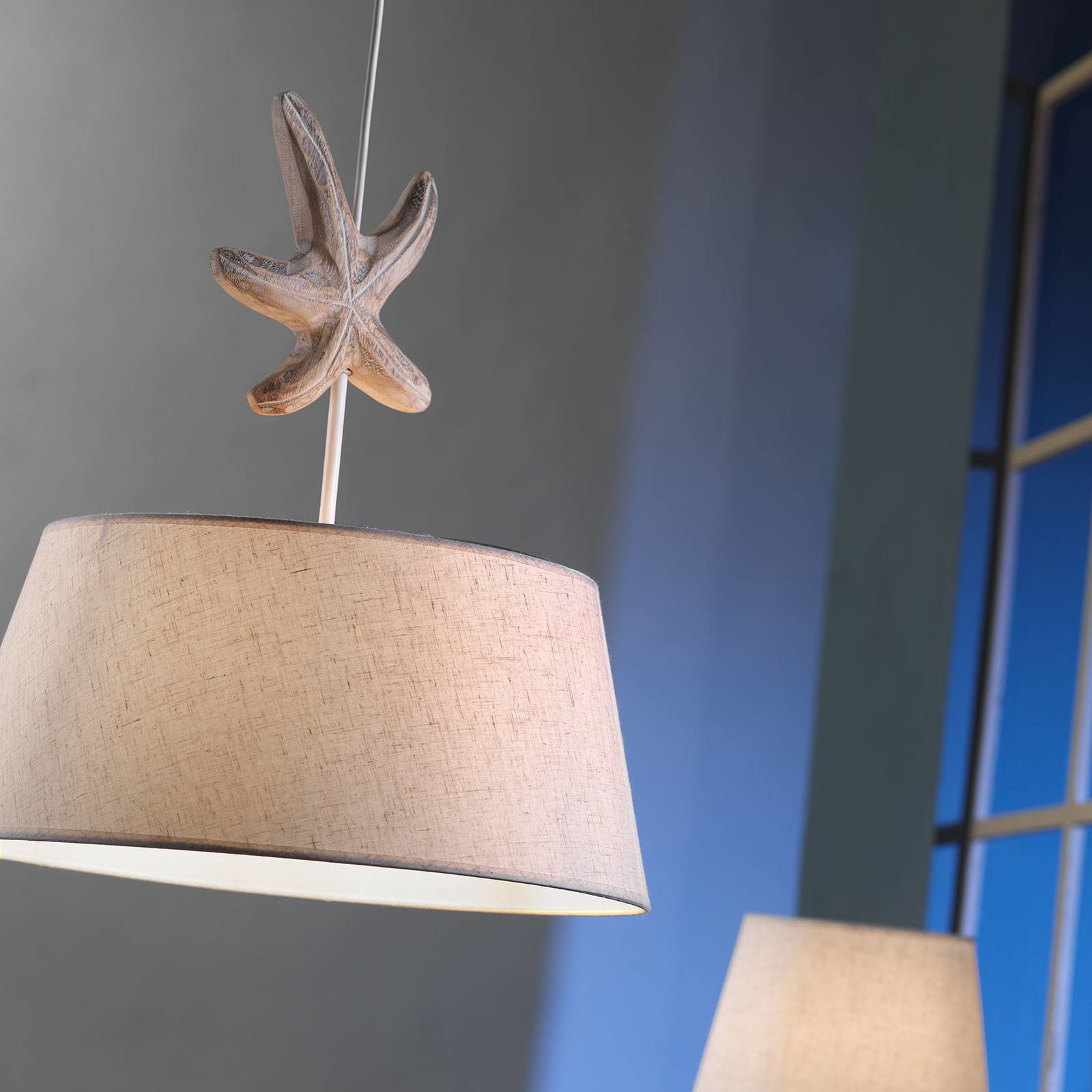 EULUNA Lampa wisząca Stellina klosz z tkaniny, rozgwiazda