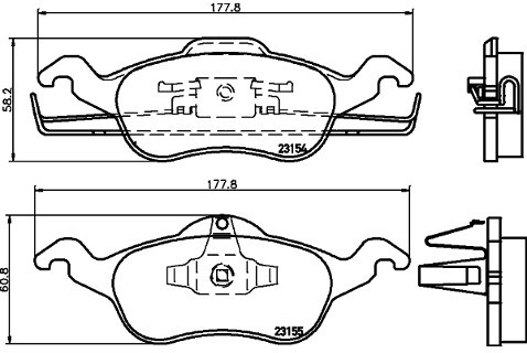 Mintex Zestaw klocków hamulcowych, hamulce tarczowe MDB1958
