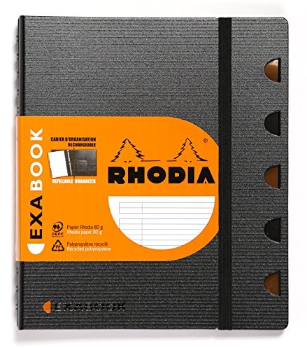 Rhodia 132576 °C exabook, A5 W linie, 80 arkuszy, czarny 132576C