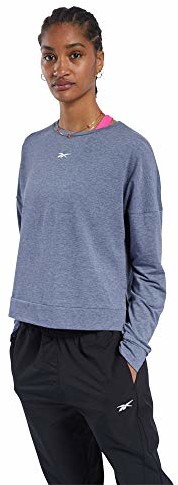 Reebok Damska koszulka Ts Ac+Cotton Ft Ls Tee z długim rękawem niebieski niebieski (Vecnav) XL FT0801_XL