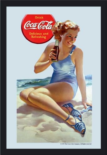 Empire plakat  Coca Cola  Pin Up Version 2  rozmiar (cm), ok. 20 X 30  lustro lustro na ścianę z czarnego tworzywa sztucznego ramki o wyglądzie drewna z nadrukami z nadrukami 537331