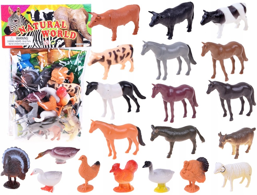 Zwierzęta z gospodarstwa 20 figurek z farmy ZA3105