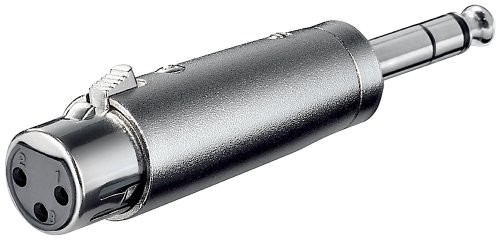 Wentronic adapter (3-biegunowe XL złącze xl012 XL na wtyk 6,35 MM Stereo), 1 szt. 27514-GB