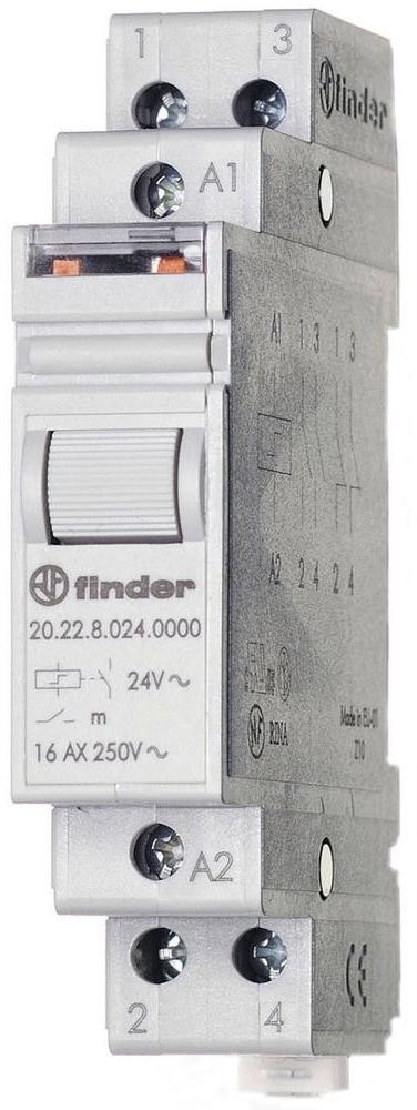 Finder Przekaźnik impulsowy Finder 20.22.9.024.4000 2 zestyki zwierne 16 A 24 V/DC 20.22.9.024.4000