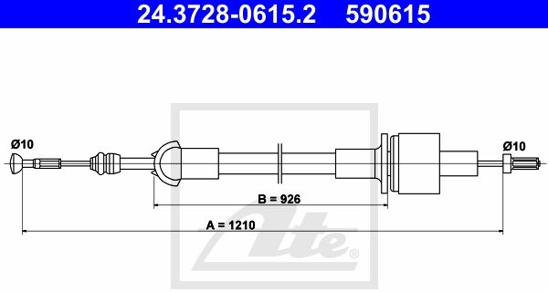 ATE LINKA SPRZĘGŁA 24.3728-0615.2 FORD ORION II 1.6I 89-90 24.3728-0615.2