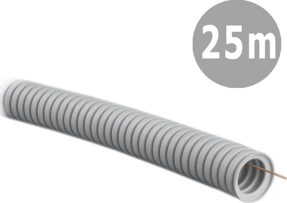 Tadpol TADPOL Rura elektroinstalacyjna 16/11mm peszel karbowany jasnoszary z pilotem RKGLP 320N 25mb RK031