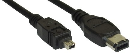 InLine 34642 kabel firewire (IEEE1394, 4-biegunowy adapter wtyczek 6-biegunowy wtyk, 1,8 m) Czarny 4043718004133