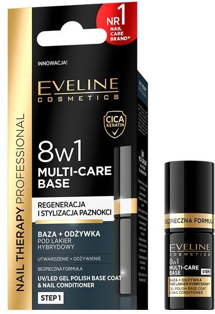 Eveline Eveline Nail Therapy Professional 8w1 Multi-Care Base 5ml baza + odżywka do paznokci pod lakier hybrydowy