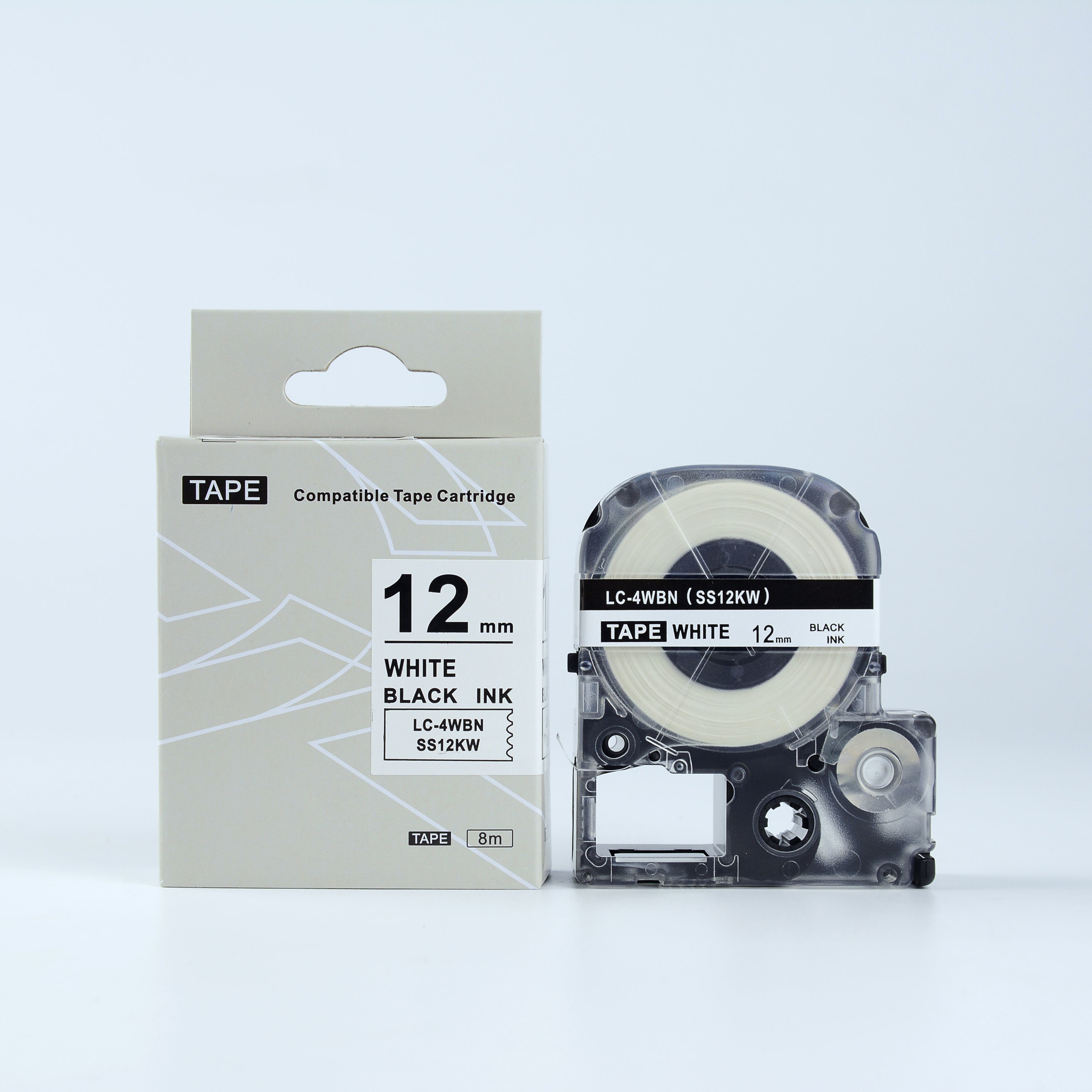 Epson LK-SS12KW, 12mm x 9m, czarny druk / biały podkład, taśma zamiennik