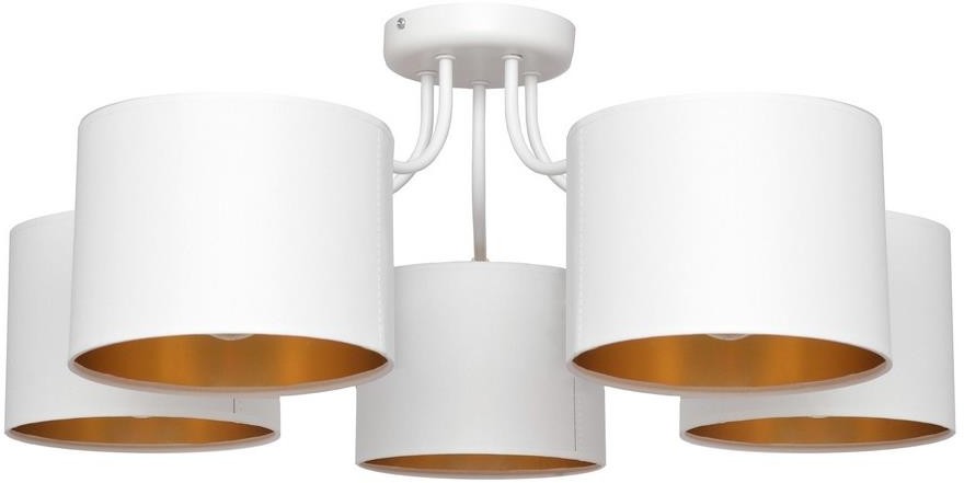 Alba Helam Żyrandol natynkowy 5xE27/60W/230V biały/złoty