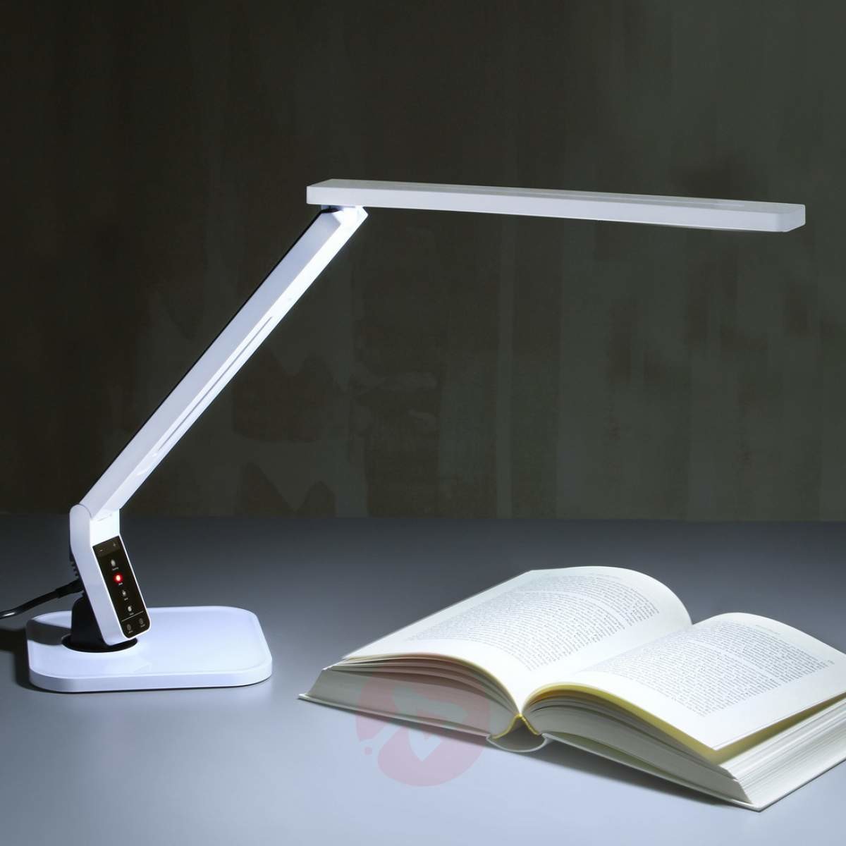 Lampenwelt Bardzo nowoczesna lampka na biurko LED Eleni biala