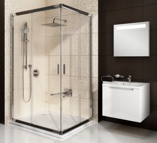 Ravak Kabina prysznicowa kwadratowa Blix kwadratowa BLRV2K-80, 80x80 wys.190 cm Satyna +Grafit 1XV40U00ZH