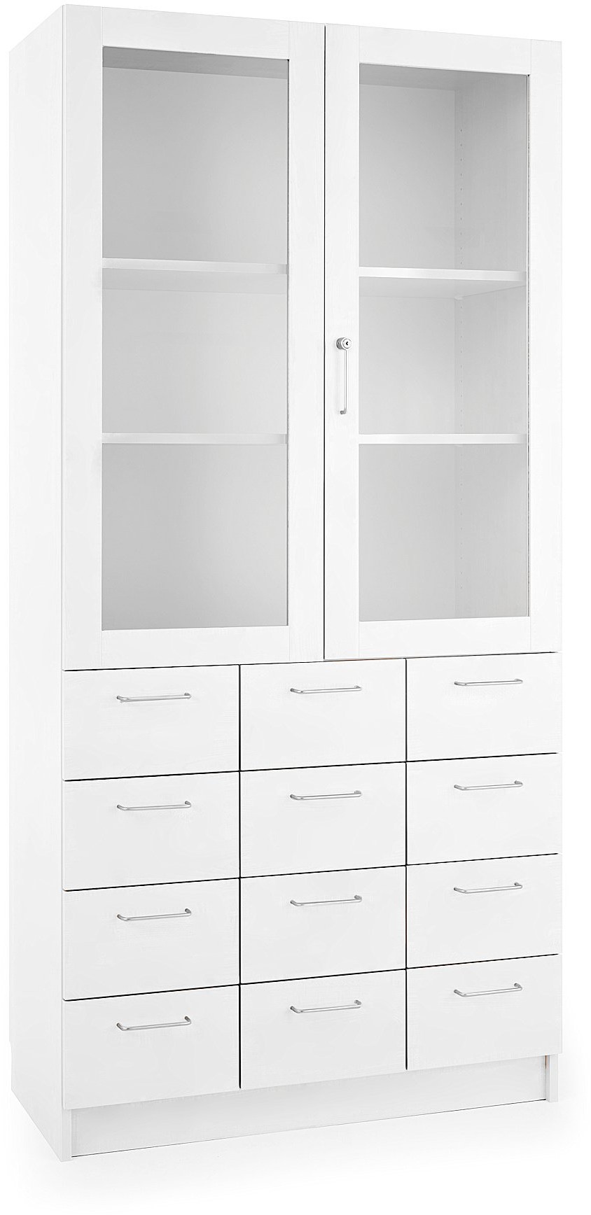 AJ Produkty Szafa THEO, szuflady i zamykane drzwi, 1000x470x2100 mm, biały