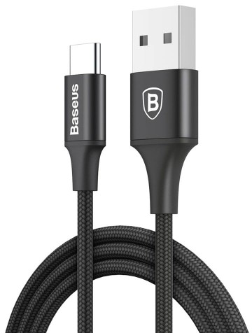 Baseus Kabel Rapid USB-C LED 2m Black BSU013BLK