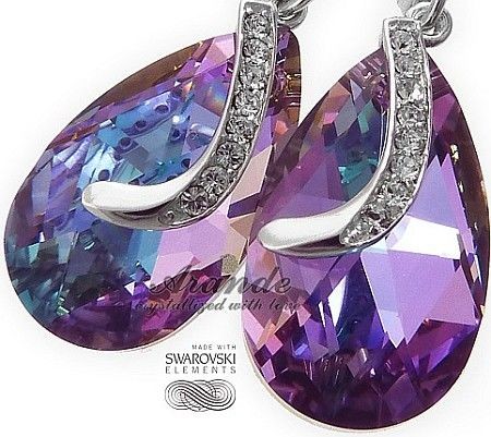 Swarovski Special Kolczyki Vitrail Senti Srebro
