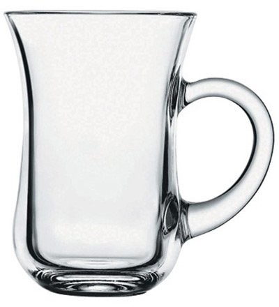 Pasabahce 55411 14,5 CL szklany z uchem do herbaty, 6 sztuki 55411