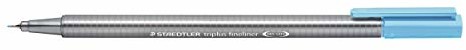Staedtler 334 Triplus Fineliner Superfine cienkopisy punktowe, 0,3 mm, niebieski morski, pudełko 10 sztuk 334-34