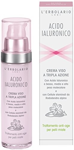 L'Erbolario Działanie L 'erbolario kwasu hialuronowego krem do twarzy z przegródką na trzy do skóry mieszanej, 1er Pack (1 X 50 ML) 011.699