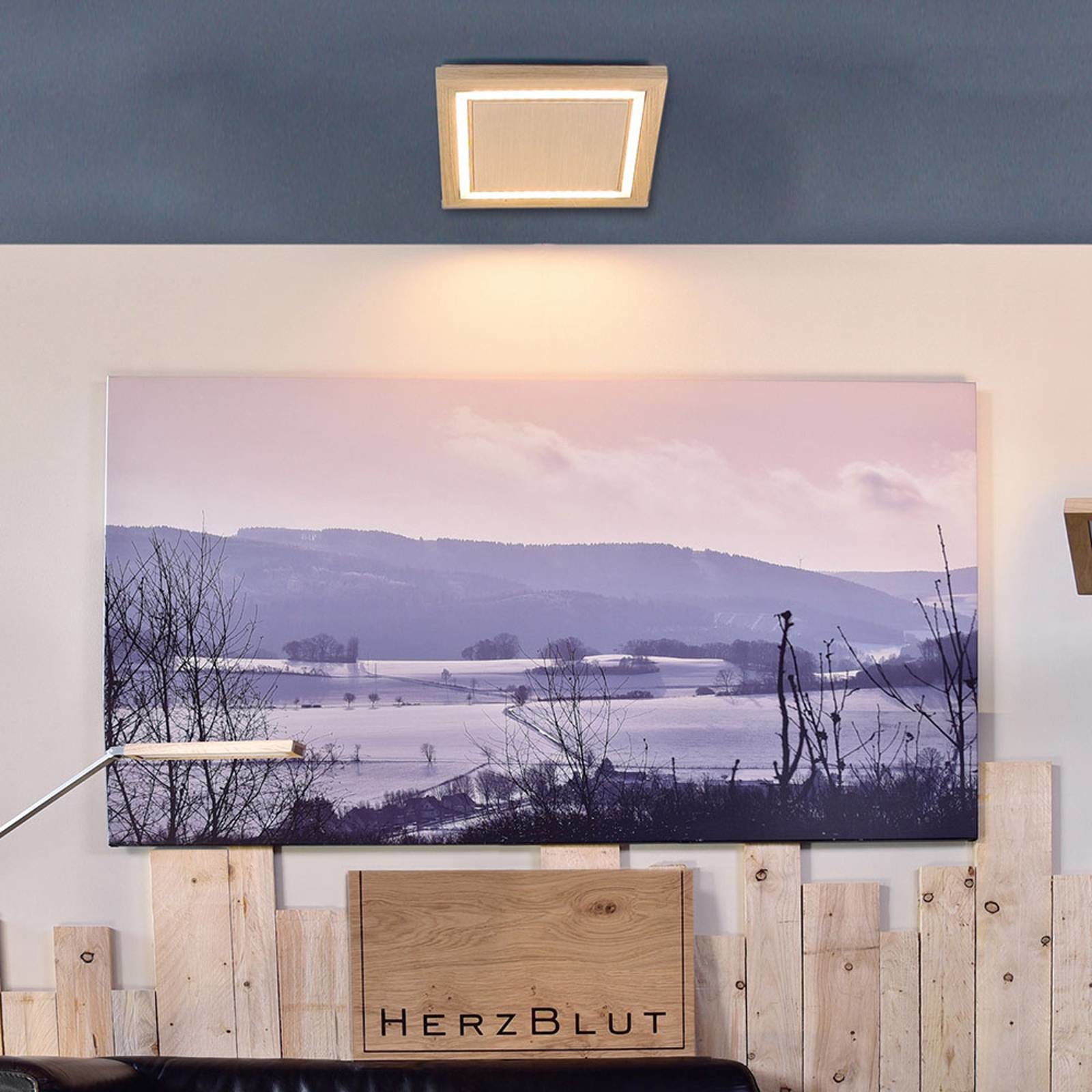 HERZBLUT HerzBlut Otto O lampa sufitowa kwadrat naturalna