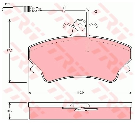 TRW Zestaw klocków hamulcowych, hamulce tarczowe GDB1203