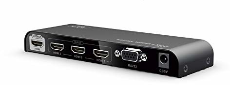 PremiumCord 4K HDMI przełącznik 3:1 z pilotem zdalnego sterowania i zasilaczem sieciowym, metalowa obudowa, przełącznik, rozdzielczość wideo 4Kx2K 2160p UHD 60Hz, Full HD 1080p, 3D, HDCP, kolor czarny khswit31e