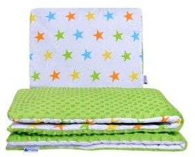Kołderka Kołderka 75x100 cm + poduszka 30x40 cm Stars kolorowe+ zielone minky 5903031425253