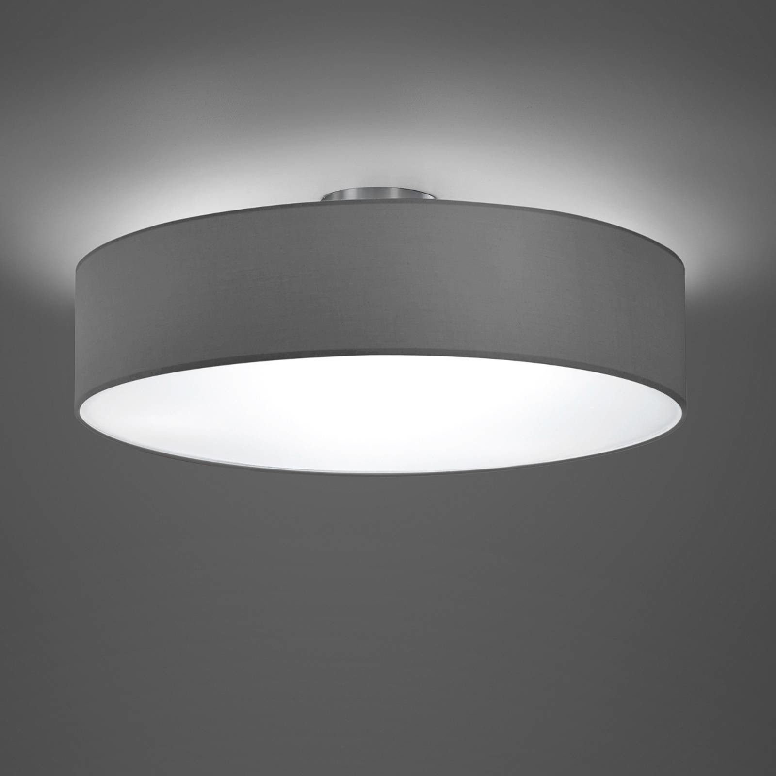 Trio LEUCHTEN Lampa sufitowa Hotel, matowy nikiel/szara, 50 cm