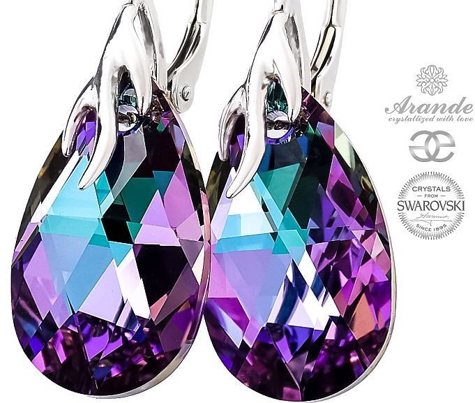 Swarovski przepiękne kolczyki VITRAIL LIGHT SREBRO