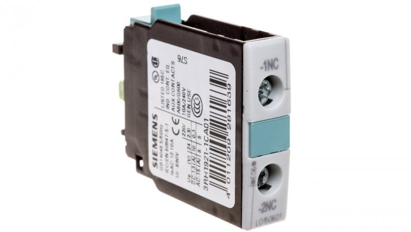 Siemens Styk pomocniczy 0Z 1R montaż czołowy 3RH1921-1CA01 3RH1921-1CA01