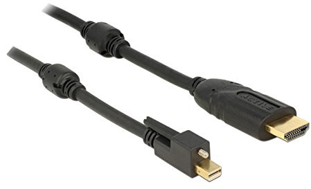 Delock Kabel Mini DisplayPort 1.2 wtyczka z wtyczką śruba > HDMI 4 K Aktywny Czarny 1 m 83729