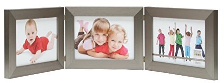 Deknudt Frames Deknudt klatek s41vd1-h3h-10.0 X 15.0 ramka na zdjęcia, rozkładana, na 3 zdjęcia, format poprzeczny, w kolorze srebrnym, srebro, 10 x 15  cm S41VD1-H3H-10.0X15.0