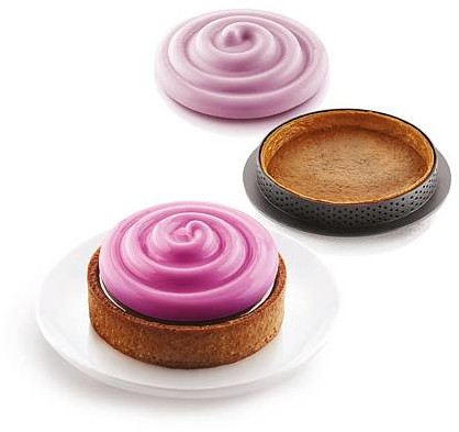Silikomart Tartedecor Kit Mini Tarte Twist 6 Szt Czarne Formy Pierścienie Do Pieczenia Tarty Plastikowe