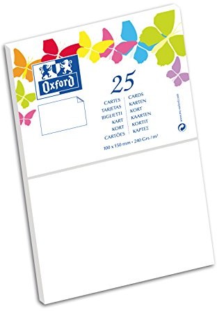 Oxford Oxford Korespondenz 10 sztuk papierowych kolorów kart format klasyczne 10 x 15 cm wizytówki 10 x 15 cm białe 100103561