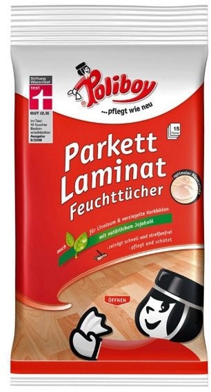 Poliboy Mokre ścierki do parkietu Parkett Laminat, 15 szt.