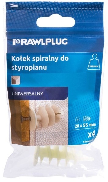 RawlPlug Kołek do styropianu 28 x 55 mm 4 szt. R-S3-ISOPLUG50/4