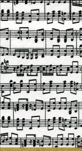 Caspari caspari kaczka rtaining with ręczniki dla gości caspari musics z papieru, motyw z nutami, 15 sztuki 11020G