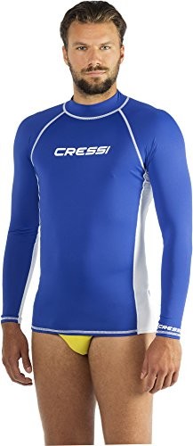 Cressi Rash Guard UV męska koszulka z długim rękawem do sportów wodnych, ochrona przeciwsłoneczna UPF 50, niebieski LW477103