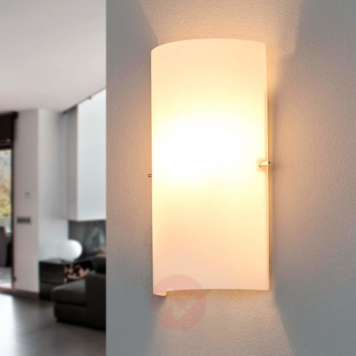 Lampenwelt Półokrągła szklana lampa ścienna SIDRA