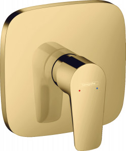 Hansgrohe 71765990 Talis E Jednouchwytowa bateria prysznicowa montaż podtynkowy element zewnętrzny DN20 złoty optyczny polerowany