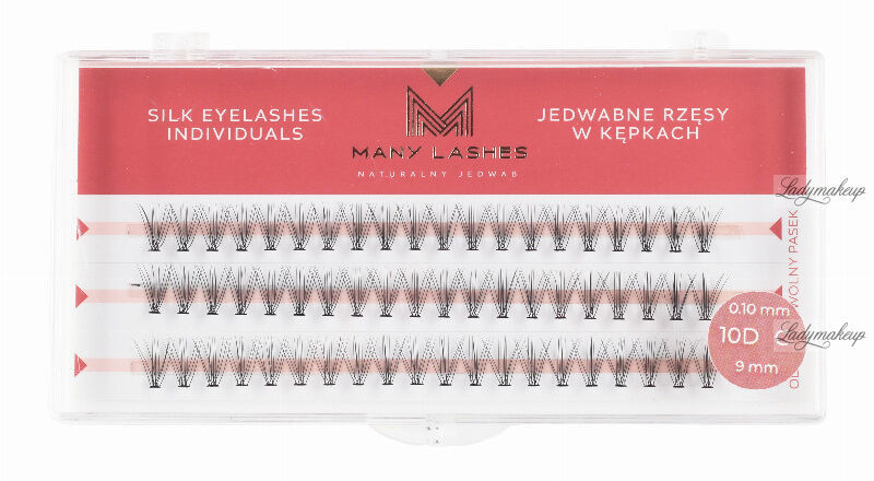 Many Beauty Many Beauty - Many Lashes - Silk Eyelashes Individuals - Jedwabne rzęsy w kępkach - 10D - 0,10 Standard - DC-9mm