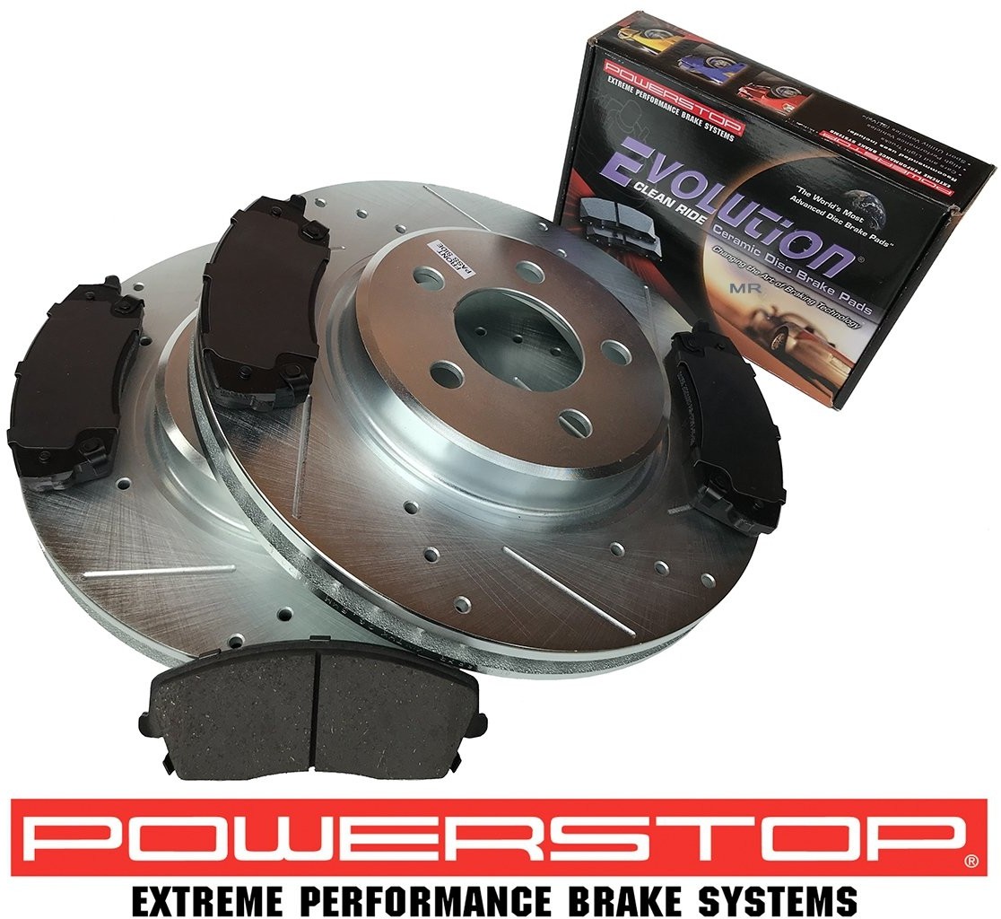 POWERSTOP Przednie klocki Z16 + WIERCONE nacinane tarcze hamulcowe POWERSTOP 320mm Lancia Thema 2011 AR8358XPR+16-1056