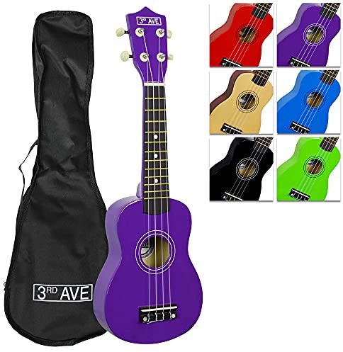 3rd Avenue 3rd Avenue Ukulele sopranowe dla początkujących z futerałem  wykończenie fioletowe STX40PU