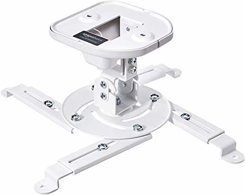 AmazonBasics - odchylany uchwyt do projektora sufitowego/ściany, nośność: 15 kg, biały