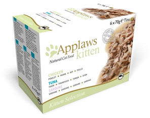 Applaws Cat Tin Multipack Kitten Selection 4x(6x70g) karma mokra dla kociąt mix smaków z rybą i kurczakiem